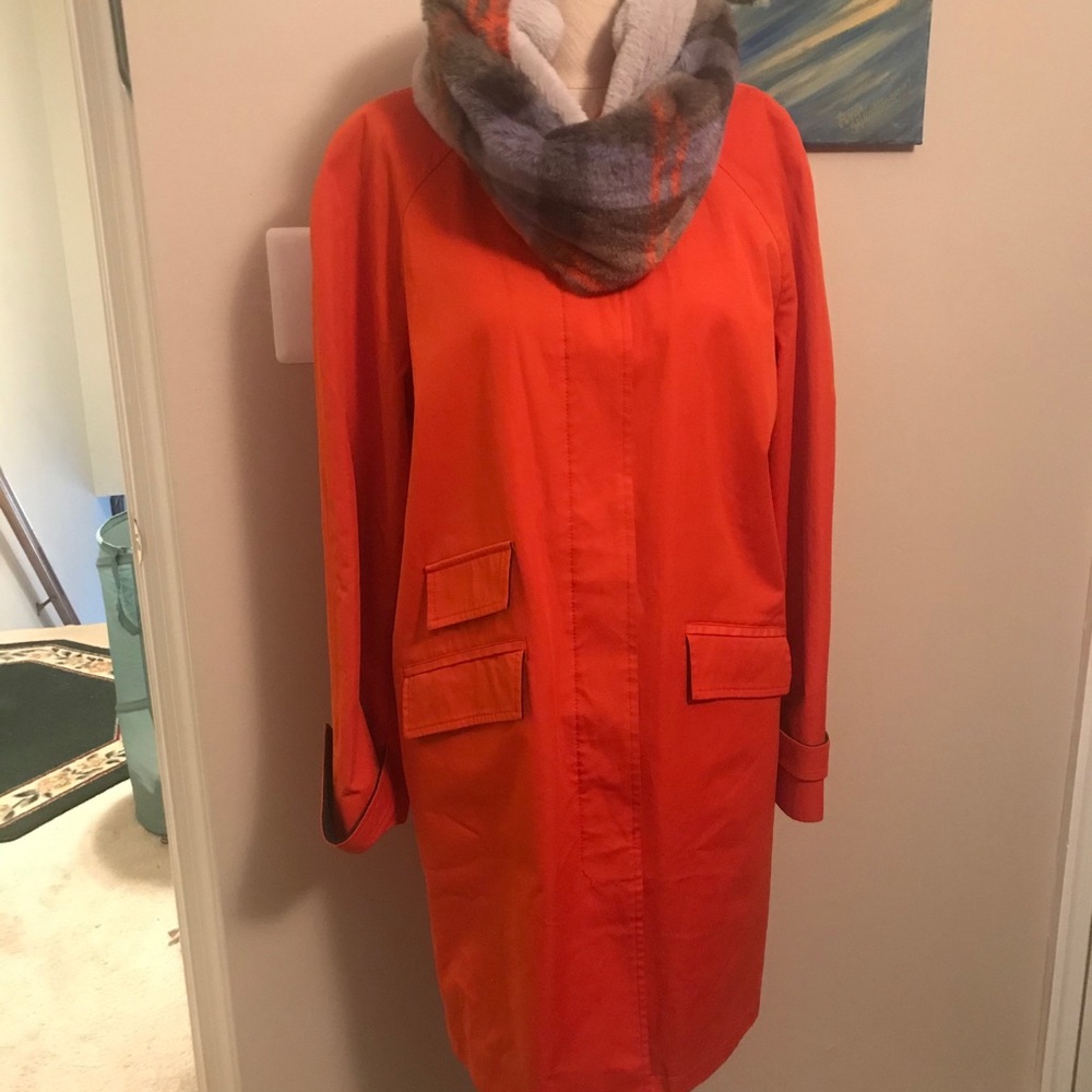 Michael Kors Medium Orange raincoat w scarf